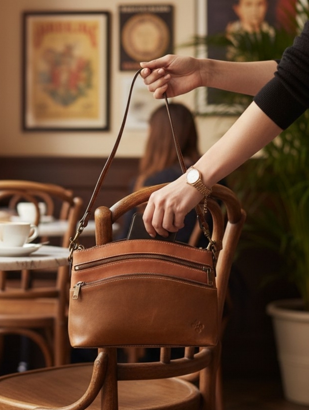 Patricia Nash Tan Leather Crossbody Bag